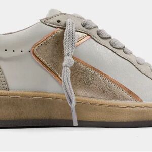 ShuShop Women's Sneakers in Cream and Gold